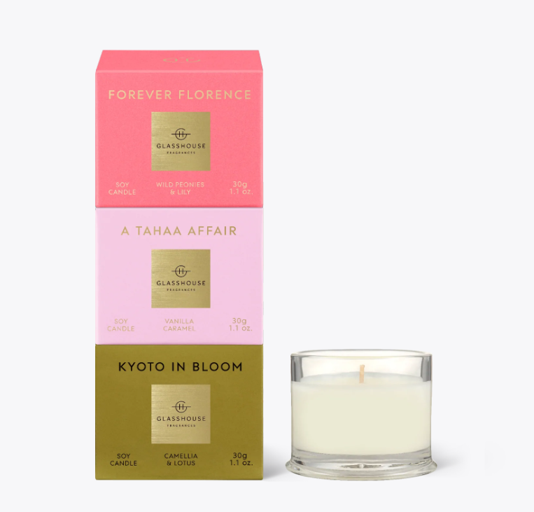 Most Coveted Candle TRIO - Forever Florence, A Tahaa Affair, Kyoto in Bloom