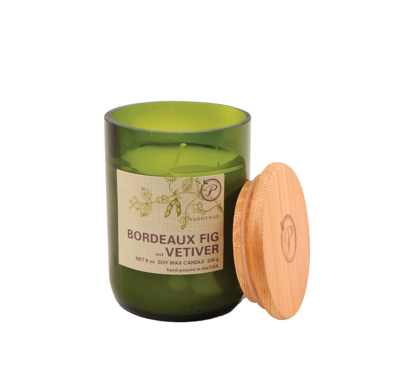 Eco Green 8 OZ Glass Bordeaux Fig & Vetiver Candle
