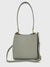 Small Square Leather Tote Bag - Grey Blue