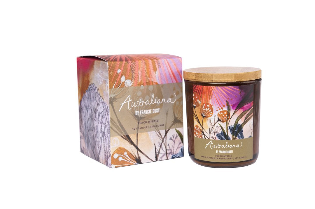 Candle (Peach Myrtle) - Medium Honeys - Australiana Collection