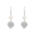 Ally Earrings Fresh Water Pearl Hammered - Silver