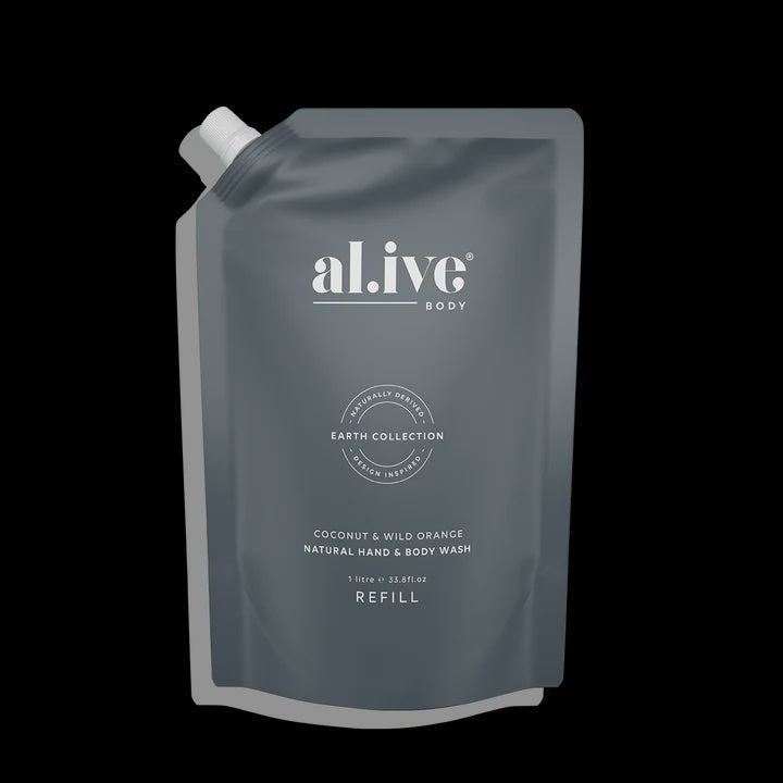 1L Hand & Body Wash Refill - Coconut + Wild Orange
