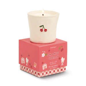Paddywax - Bistro 8oz Ceramic w/ Embossed Cherries & Printed Box - Smoked Cherry