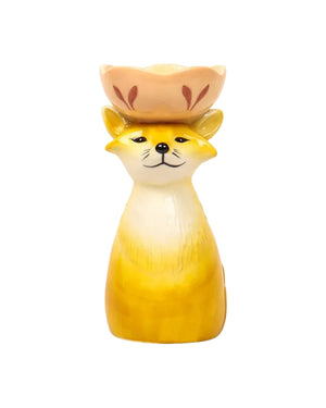 La La Land - Retro Folk Stoneware Foxy Vase