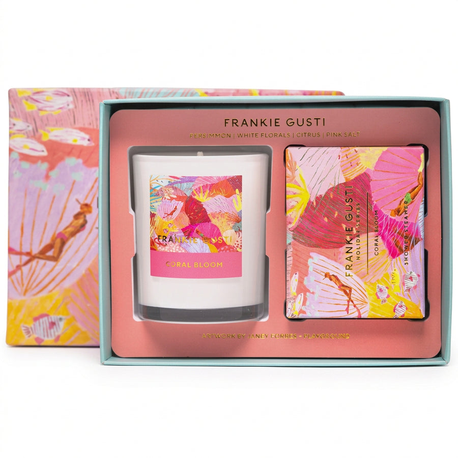 Frankie Gusti - HOLIDAY CANDLE + STEAMER DUO | CORAL BLOOM