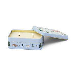 5 oz Matte Printed Tin Candle With Tree Farm Scene - Vanilla Bean - Tabac & Pine