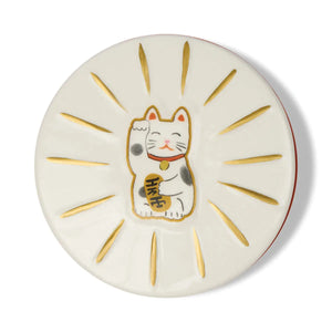 PaddyWax - Charmed 8oz Glass w/ Embossed Maneki-Neko Cat Ceramic Lid & Box (Wild Neroli)