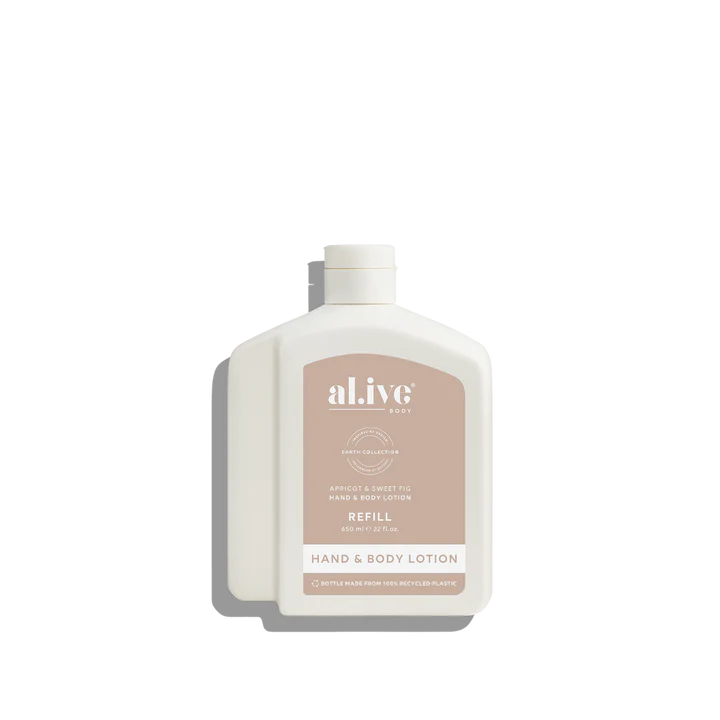 al.ive body 650ml Lotion Refill - Apricot & Sweet Fig