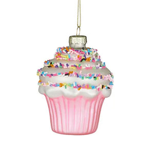 Cupcake Baubles Glass Pink/Green