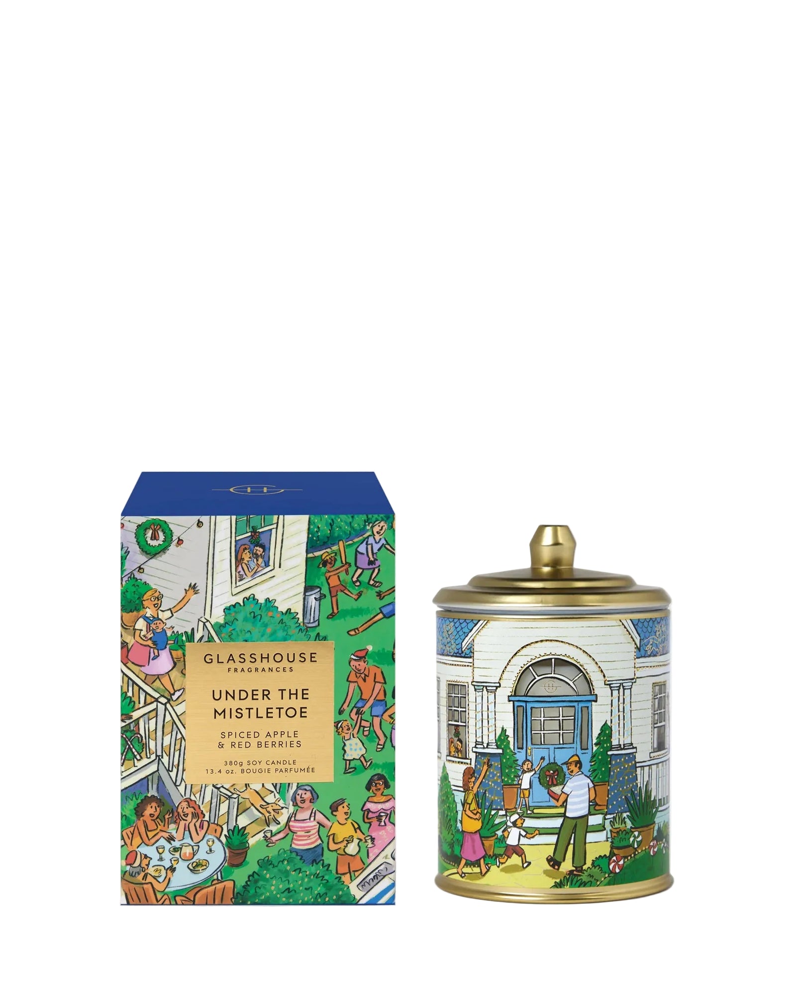 Glasshouse Fragrances 380g Candle Christmas - Under The Mistletoe