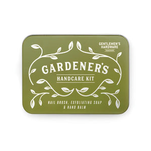 Gardener's Hand Care Kit (Tin Gift Set: Nail Brush, Soap, Balm)