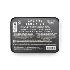 Gardener's Hand Care Kit (Tin Gift Set: Nail Brush, Soap, Balm)