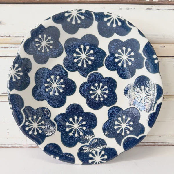 Tsukinose Blossom Blue Dinner Plate