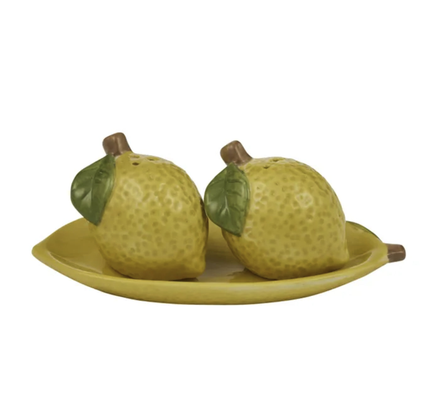 Lemon 3pc Ceramic Salt & Pepper Shaker Set