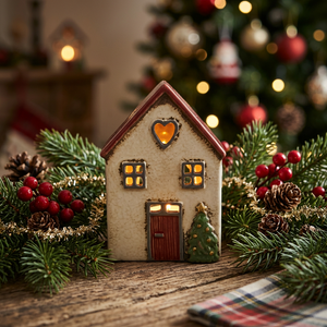 Christmas Heart House Tealight