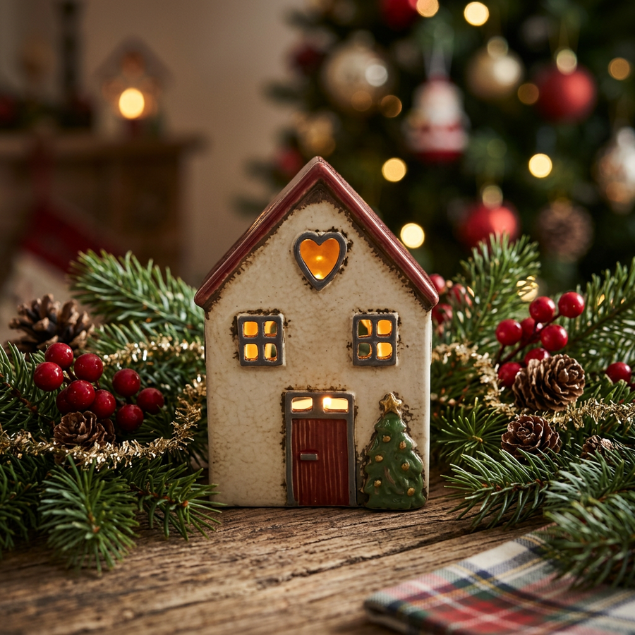 Christmas Heart House Tealight
