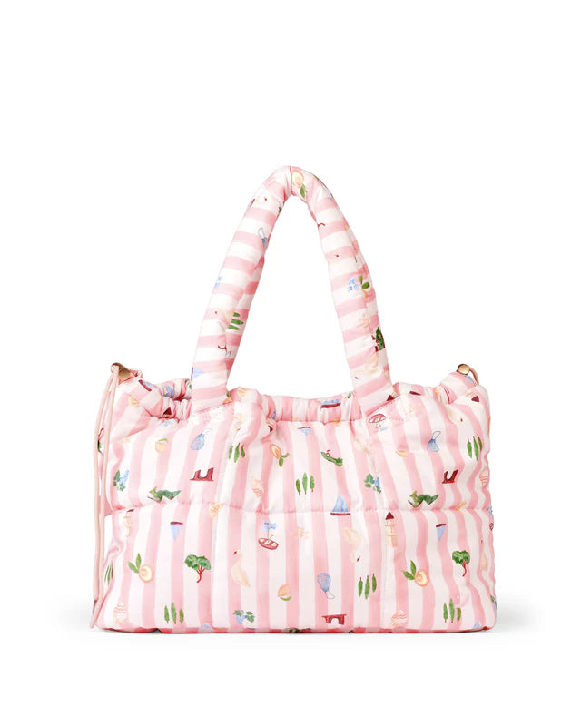 The somewhere co. - Boat Days Marshmallow Midi Tote