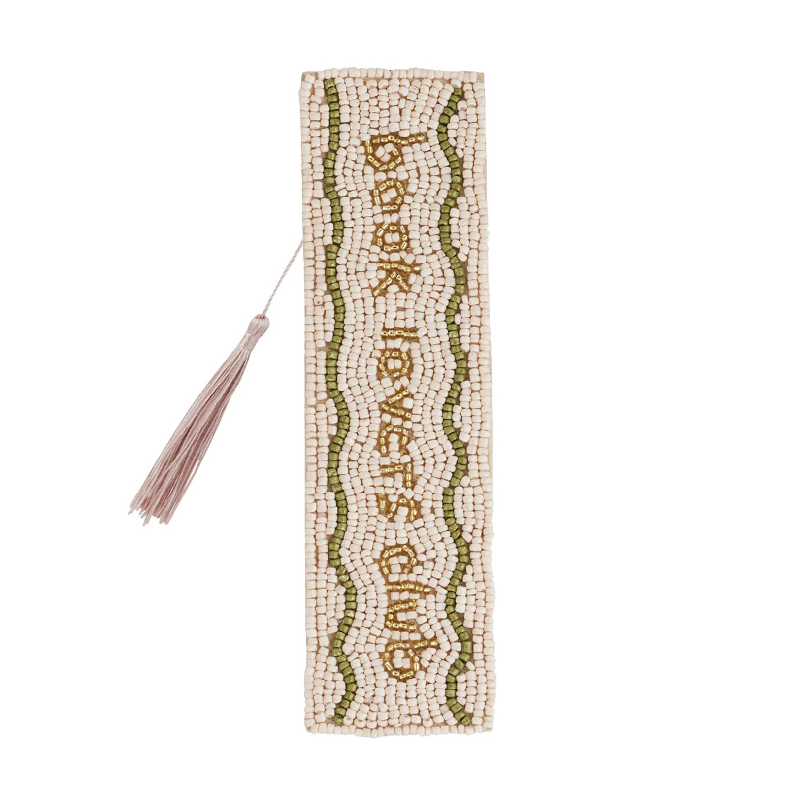 Book Lover Beaded Bookmark 5x20cm Nude