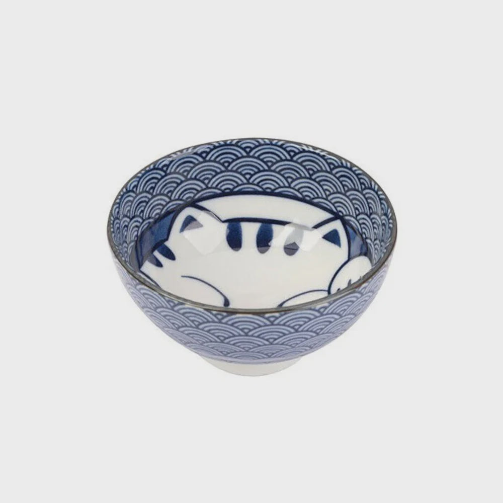 Seikaiha Cat Large Bowl
