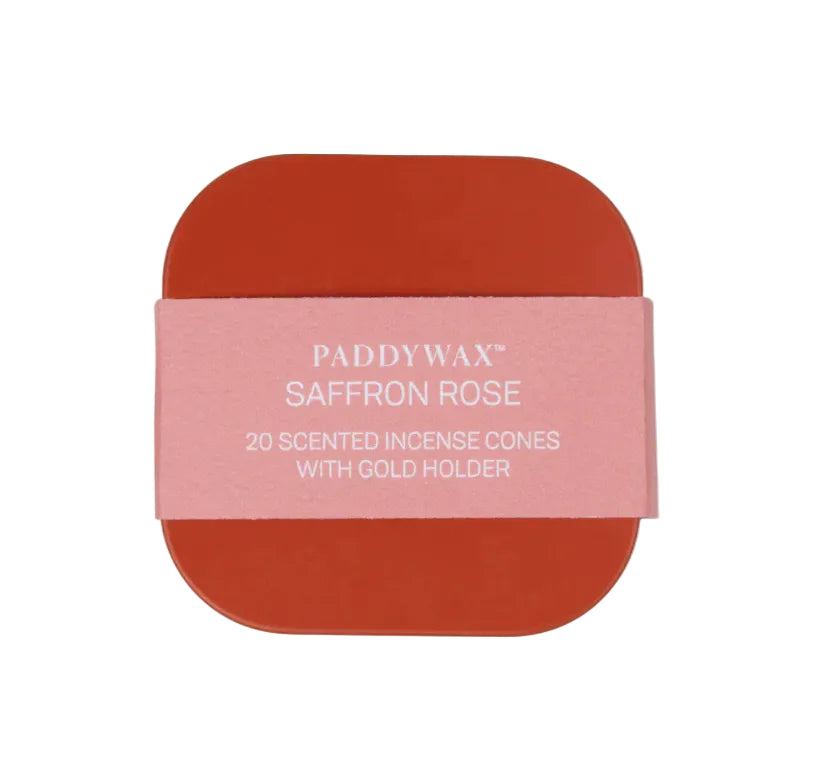 Paddywax - Poppy Cubed Metal Tin Incense Refills w/ 20 Incense Cones + Incense Cone Holder