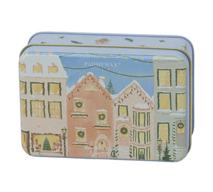 Paddywax - 5oz Printed Tin With Christmas Village Scene - Gingerbread
