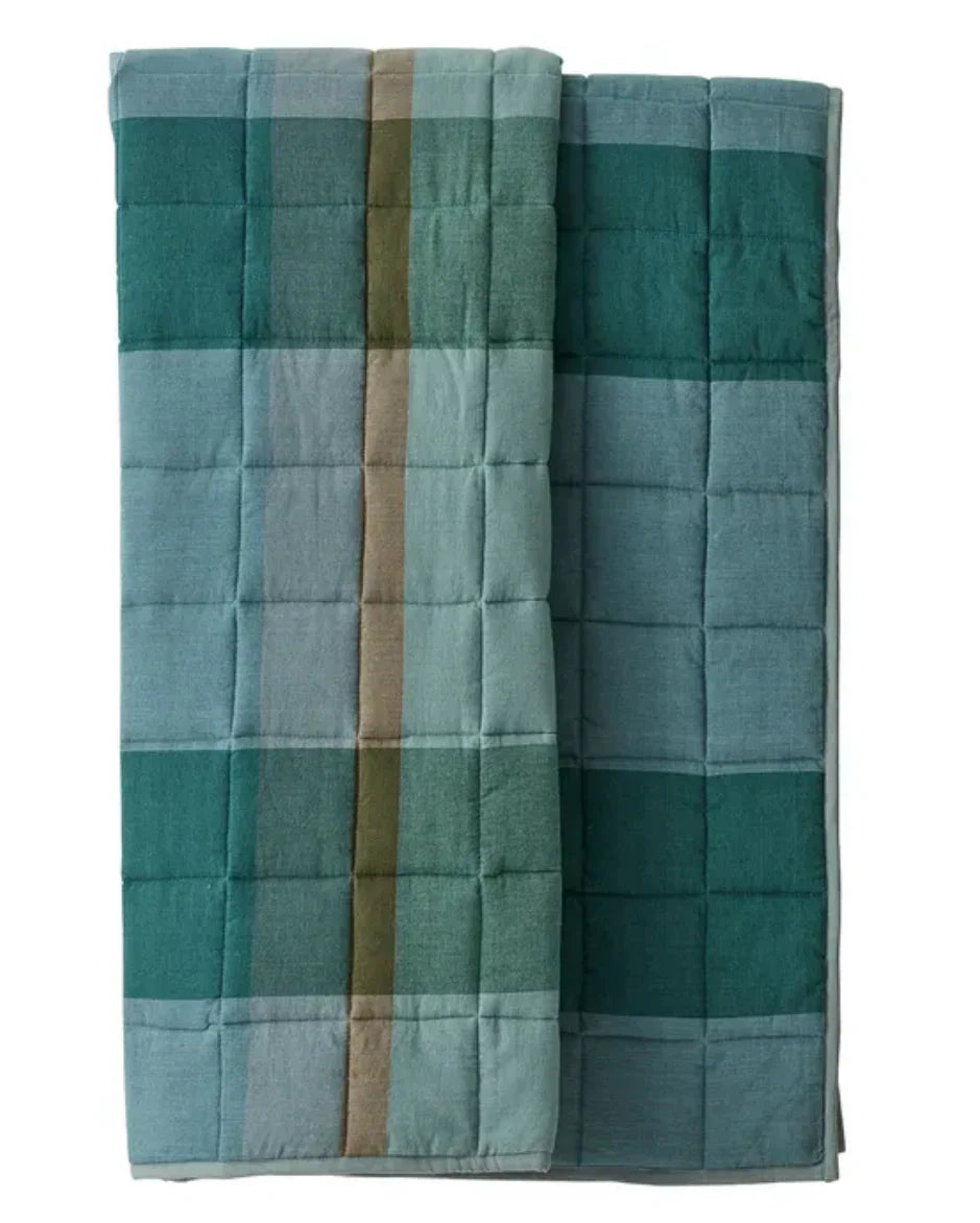 Vivian Cotton Quilt Throw - Blue