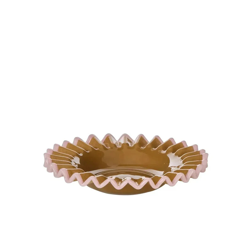 Mustard/ Pink Sigrid Frill Dish
