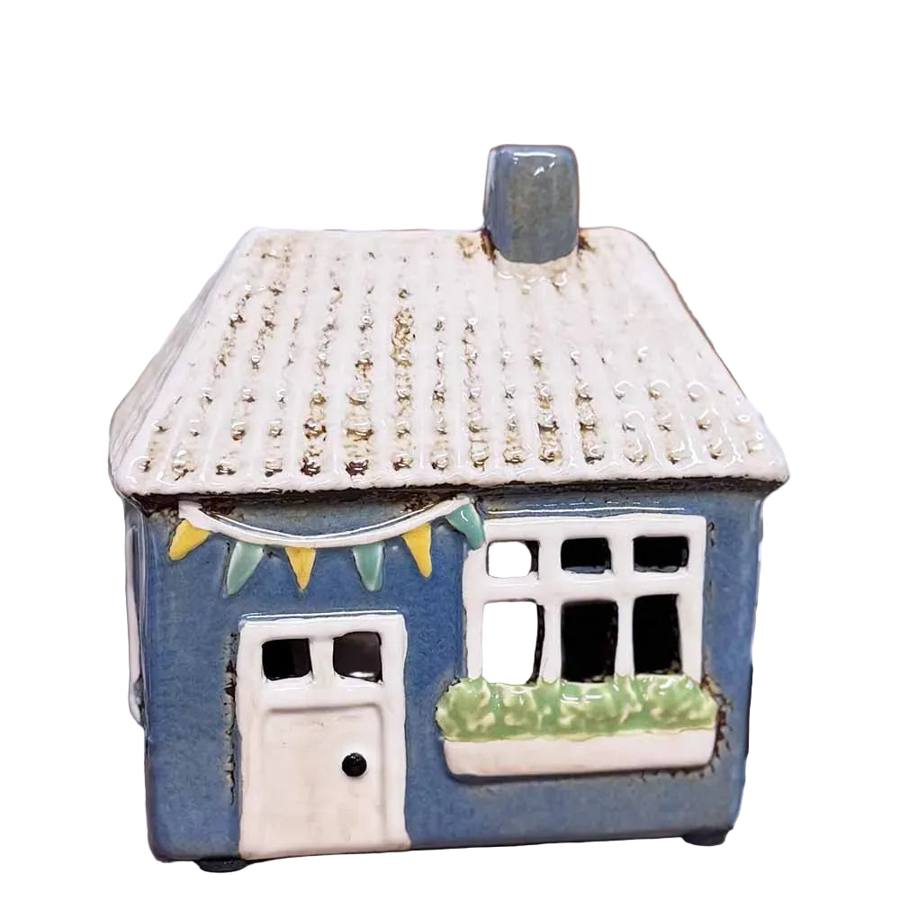 Blue House with Flags Tealight