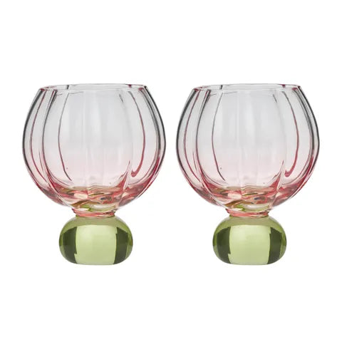 Lotti Tulip Gin Glass pink/green