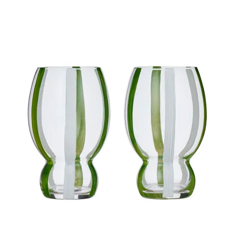 Kimi Set of 2 Wine Glass Green/White