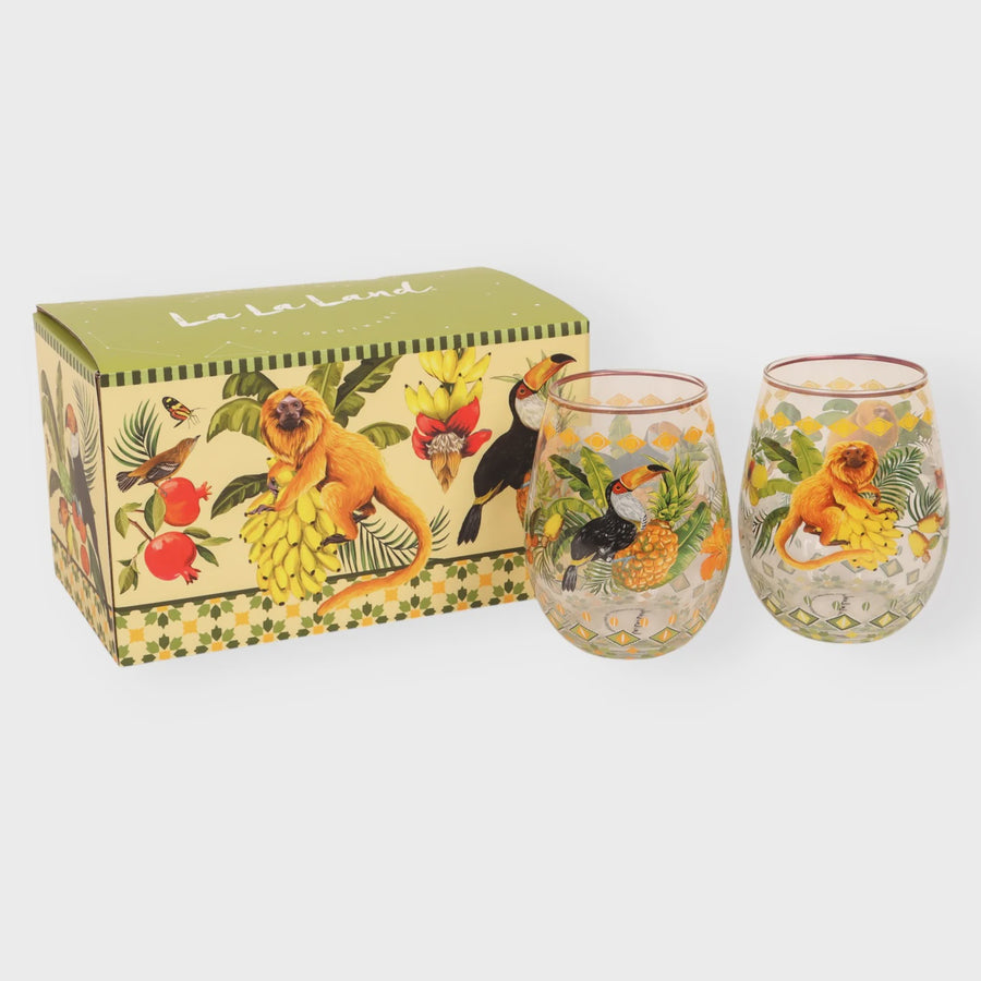 La La Land Glass Tumbler Large (Set of 2 glasses) Brazilian Summer