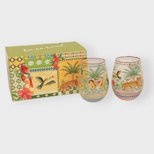 La La land Glass Tumbler Large (Set of 2 glasses) Brazilian Summer Grid