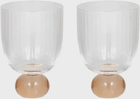 Giselle S/2 Ribbed Goblet Peach