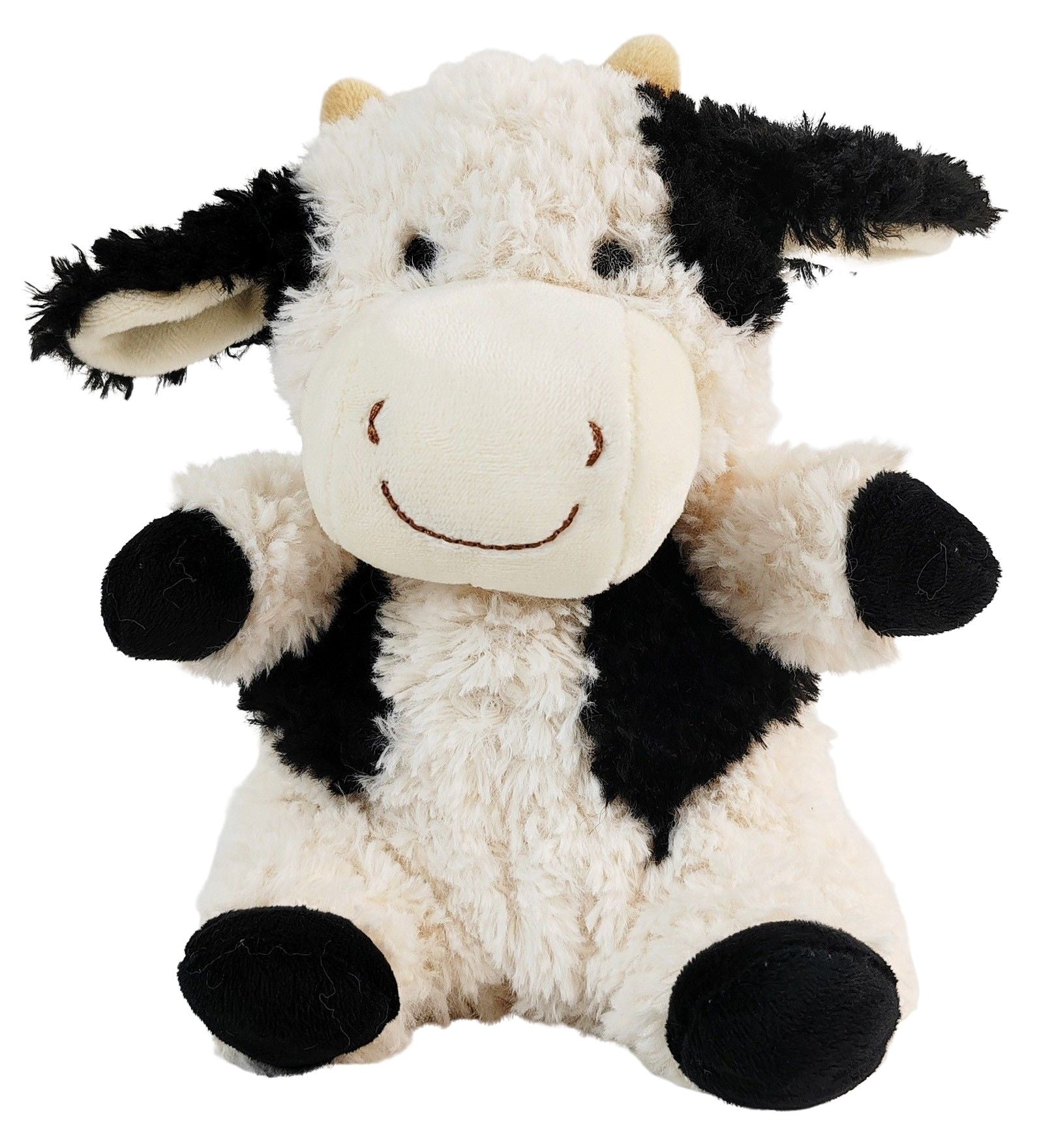 Curly Cow Soft Toy White & Black 18cm
