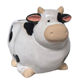 Cow Planter White and Black 14x18cm