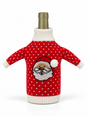Santa Themed Wine Bottle Cover