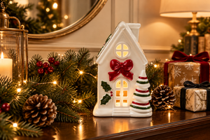 Christmas Cottage Tealight Ceramic