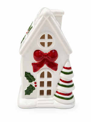 Christmas Cottage Tealight Ceramic