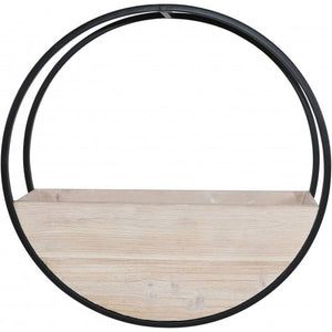 Wooden Wall Planter Full Circle - Medium 50cm - White Wash