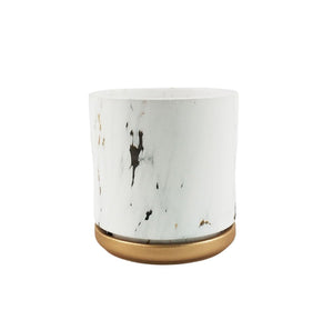 McKenna Planter w/ saucer Marble & Gold 14cm