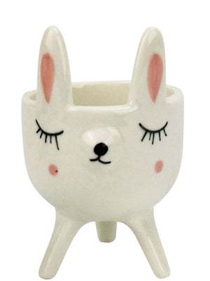 Mini Rabbit Planter White Sm 10.5cm