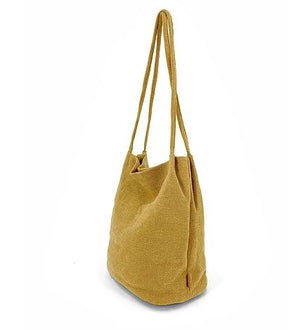 Natural Long Handle Bag - Mustard