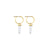 Fire Flies Hoops #2  - Clear Quartz Crystal 12K Gold Plated