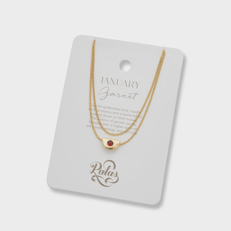January Garnet Birthstone necklace