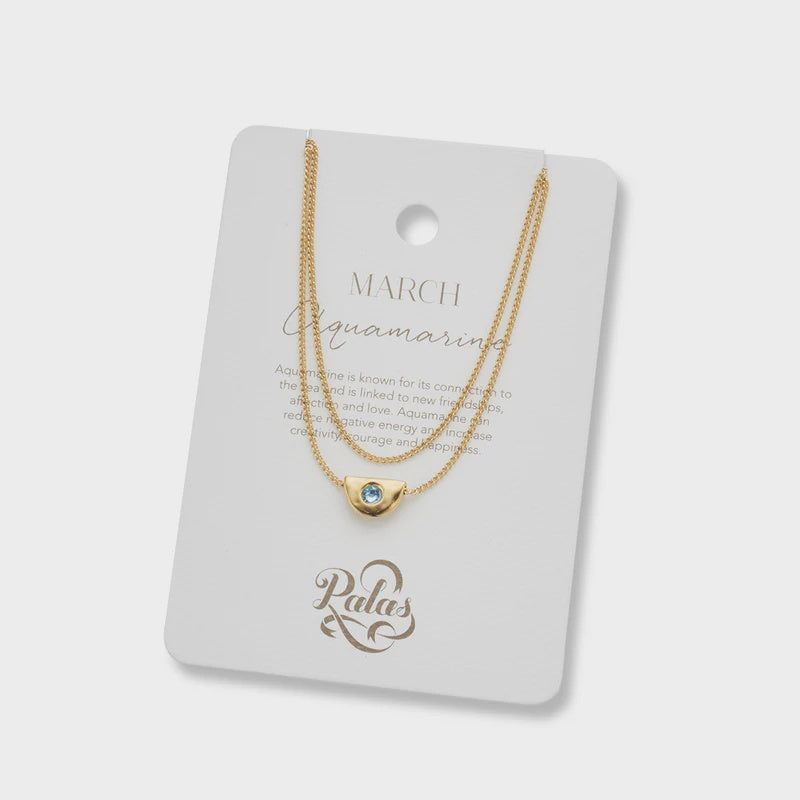 March Aquamarine Birthstone Necklace
