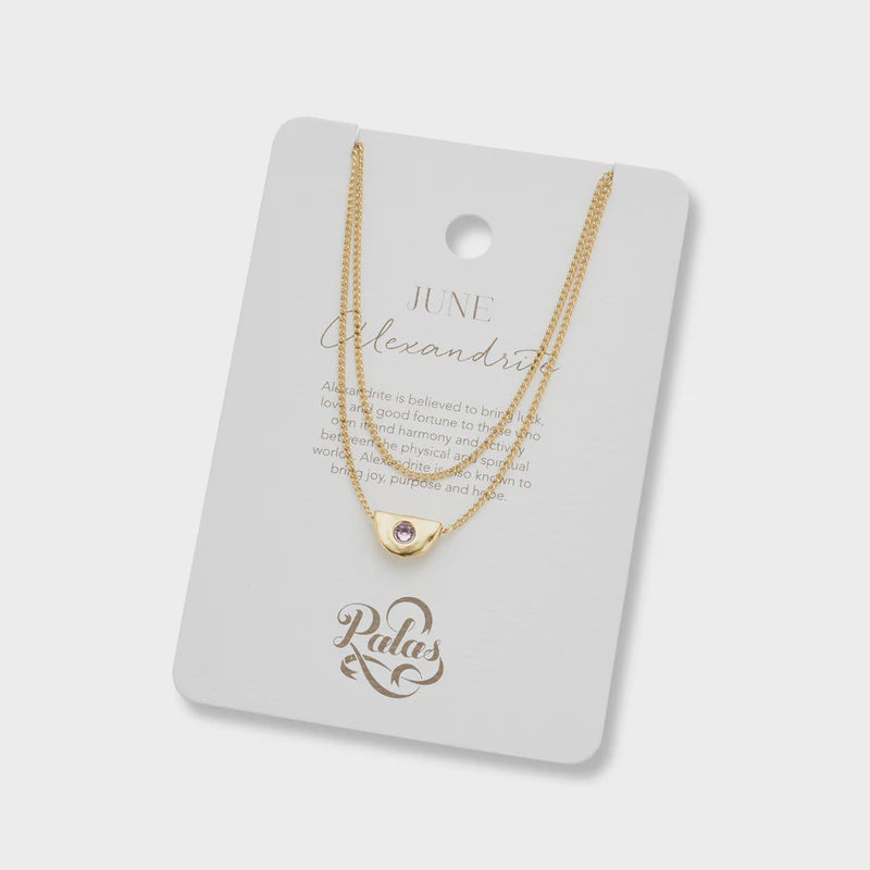 June Alexandrine Birthstone Necklace
