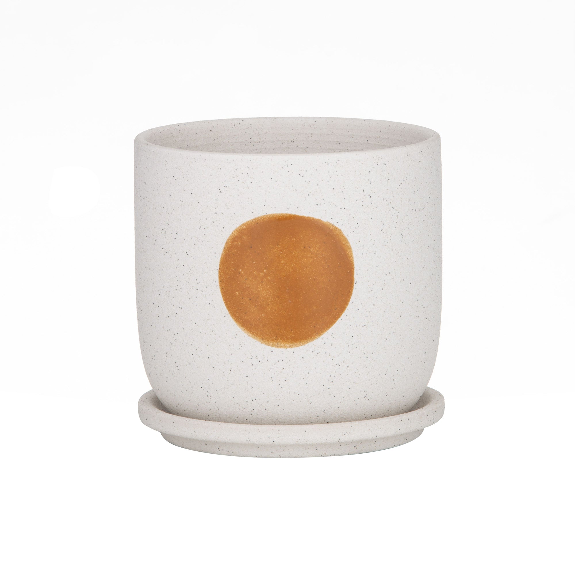 Rocio Pot - Orange/white - 15x15x14cm