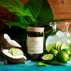 Wine Bottle Candle Coconut & Lime