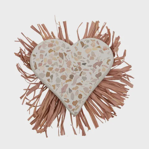 AMORE TERRAZZO HEART 10X11CM TERRA/NAT