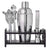 Bar Set with Stand 7pce - Silver